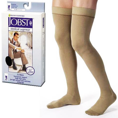 Jobst for Men Thigh High Ribbed Compression Stockings