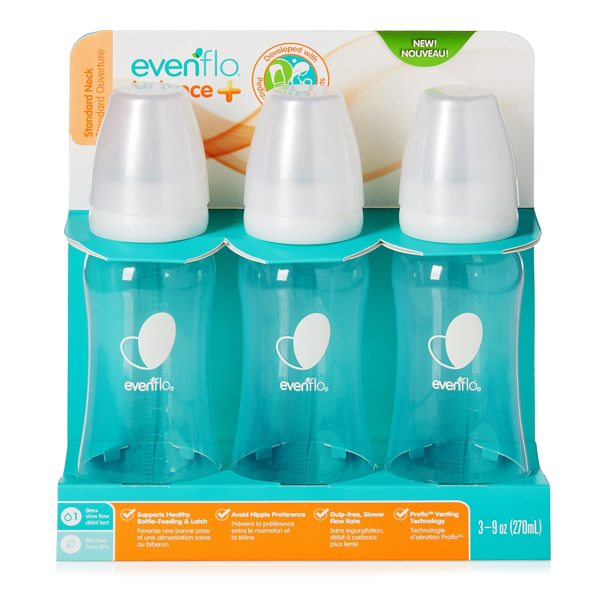 Evenflo® Feeding Balance + Standard Neck Baby Bottle, 9 oz. – Medical Supply HQ