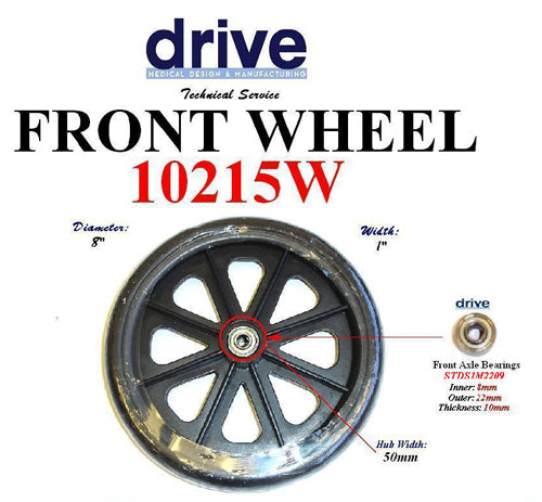 Wheel for 11053 Rollators and 10968 Wheelchairs (Rollator Parts & Accessories) - Img 1