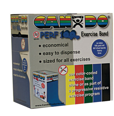 Cando No-Latex Exercise Band Yellow X-Light 100yd Disp Box (Exercise Tubing/Bands/Access) - Img 1