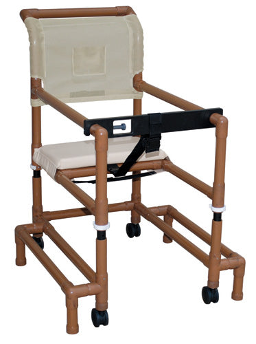 Walker PVC w/Ht Adj Arms &Seat Std w/Outriggers-Wood Tone (Specialty Walkers/Accessories) - Img 1