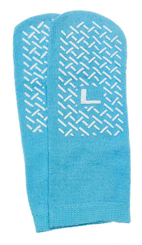 Slipper Socks; Large Sky Blue Pair  Men's 7-9   Wms 8-10 (Foot Care Aids) - Img 1