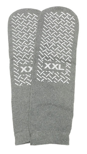 Slipper Socks; XXL Grey Pair Men's 12-13 (Foot Care Aids) - Img 1