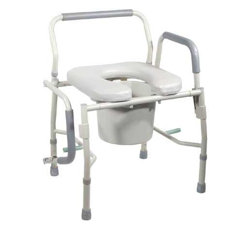 Commode Drop-Arm KD w/Padded Open-Front Seat  Tool-Free (Bedside Commodes) - Img 1