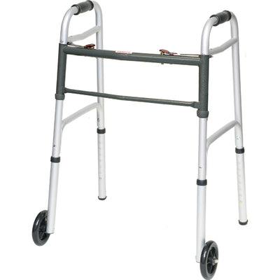 Folding Walker w/5  Wheels Adult--(ProBasic)  Case/4 (Walkers - Two Button) - Img 1