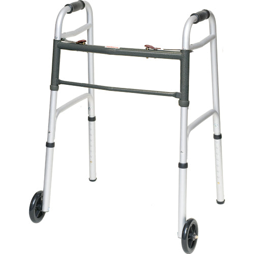 Folding Walker w/5  Wheels Adult--(ProBasic) (Walkers - Two Button) - Img 1