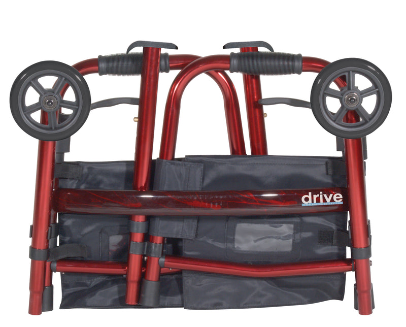 Deluxe Folding Travel Walker Red (Walkers - Two Button) - Img 2