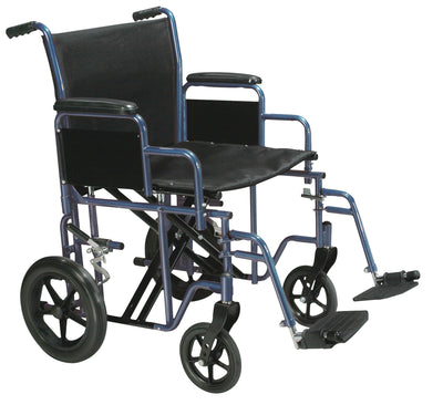 Transport Wheelchair Bariatric 22  Wide  Blue (Wheelchair - Transport) - Img 1