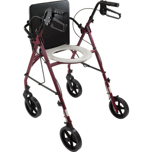 Free2GoTM Rollator Burgundy Toilet Seat  Walker  Frame (Combo Rollators/Wheelchairs) - Img 1