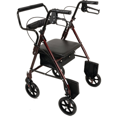 Combination Burgundy Rollator & Transport Wheelchair (Combo Rollators/Wheelchairs) - Img 2