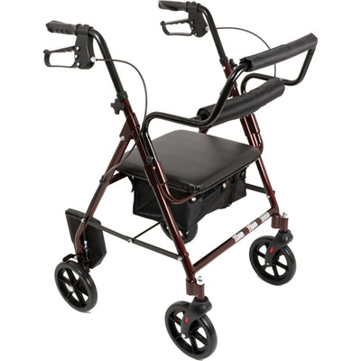Combination Burgundy Rollator & Transport Wheelchair (Combo Rollators/Wheelchairs) - Img 1