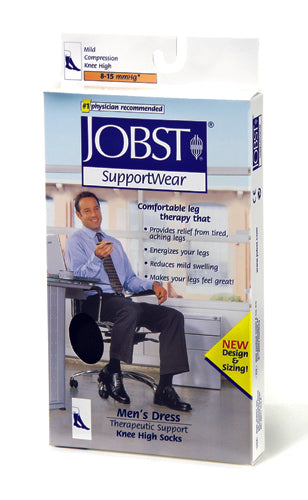 Jobst For Men 8-15 Sock Over-The-Calf Black Medium (Jobst Mens8-15-Calf-Dress Sock) - Img 1