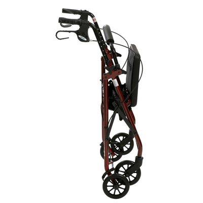 Rollator 4-Wheel with Pouch & Padded Seat  Red - Drive (Rollators) - Img 3