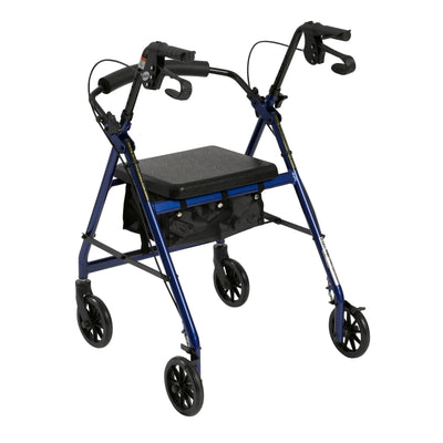 Rollator 4-Wheel with Pouch & Padded Seat Blue - Drive (Rollators) - Img 2