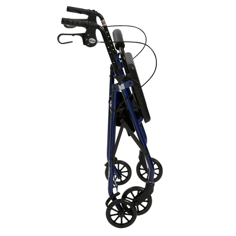 Rollator 4-Wheel with Pouch & Padded Seat Blue - Drive (Rollators) - Img 4