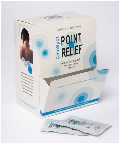 Point Relief ColdSpot Pain Gel  Dispenser w/100 5gm Packs (Analgesic Lotions/Sprays) - Img 1