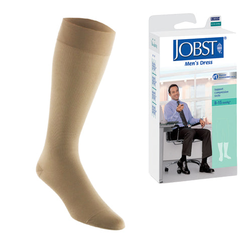 Jobst for Men 8-15 Khaki Small (Jobst Mens 8-15 Dress Sock) - Img 1