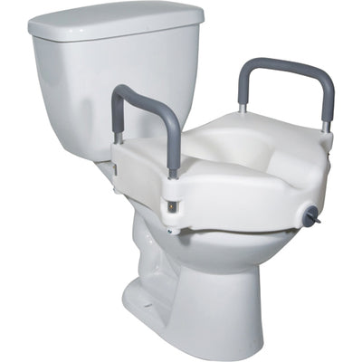 Raised Toilet Seat w/ Lock & Padded Removable Arms Retail (Raised Toilet Seat) - Img 1