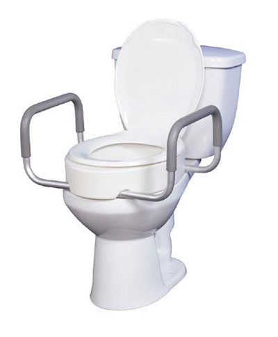 Elevated Toilet Seat w/Arms For Elongated Toilets T/F (Raised Toilet Seat) - Img 1