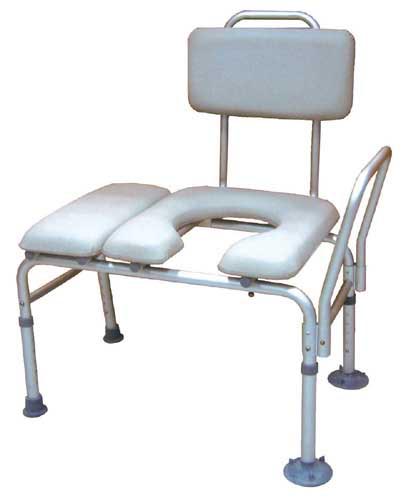Transfer Bench & Commode Combination w/Padded Seat (Transfer Benches) - Img 1