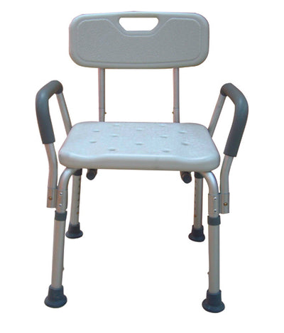 Bath Bench Adj Ht. w/Back-KD w/Remov Padded Arms (Drive) (Bath& Shower Chair/Accessories) - Img 1