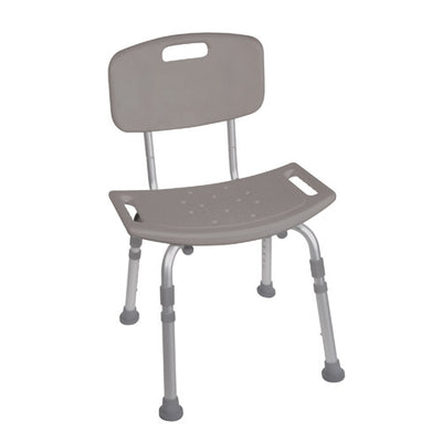 Shower Safety Bench W/Back - KD  Tool-Free Assembly Grey (Bath& Shower Chair/Accessories) - Img 1
