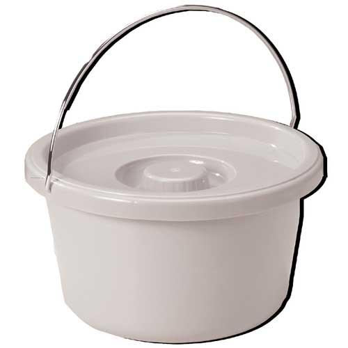 Commode Pail With Lid 7.5 Quart  Gray (Commode Pails) - Img 1