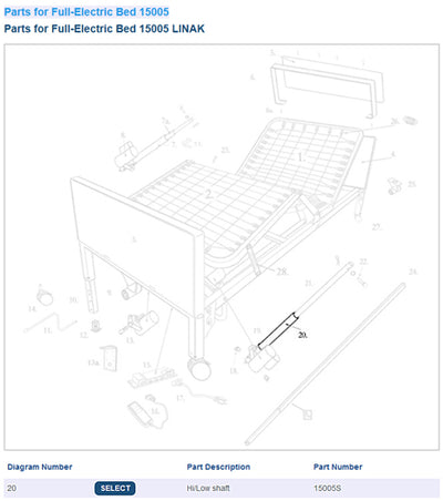 Hi/Low Shaft only  Drive for Semi/Full/Bariatric Beds (Bed Rails & Fall Protectors) - Img 1