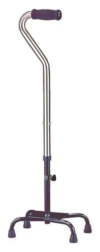 Quad Cane Heavy Duty Chrome Large Base 500# Capacity (Canes - Quad) - Img 1