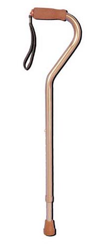 Deluxe Adjustable Cane Offset W/Wrist Strap-Bronze (Canes - Aluminum) - Img 1