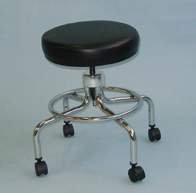 Classic Doctors Stool W/O Back W/ Foot Ring & Casters (Stools/Chairs - Examination) - Img 1