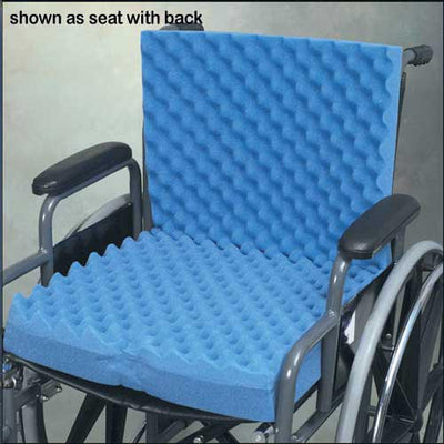 Convoluted Wheelchair Cushion w/Back & Blue Polycotton Cover (Heel & Elbow Protectors) - Img 1