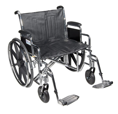 Wheelchair Std Dual-Axle 22  w/Rem Desk Arms & S/A Footrest (Canes - Folding) - Img 1