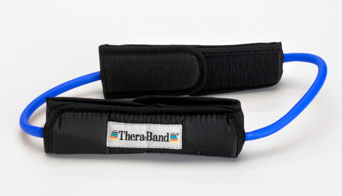 Theraband Prof Resist Tubing Loop w/Padded Cuffs  Blue (Exercise Tubing/Bands/Access) - Img 1