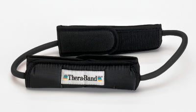 Theraband Prof Resist Tubing Loop w/Padded Cuffs Black (Exercise Tubing/Bands/Access) - Img 1