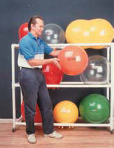 PVC Ball Floor Rack Mobile 3-Shelf w/Casters (Exercise Ball Accessories) - Img 1