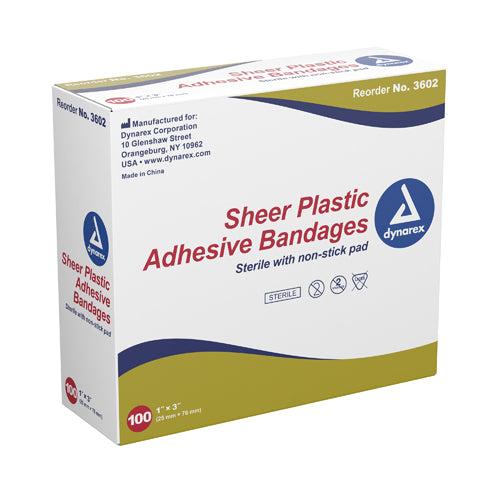 Adhesive Bandages Sheer Strips 3/8 x1-1/2  Sterile  Bx/100 (Generic Gauze Sponge&Bandages) - Img 1