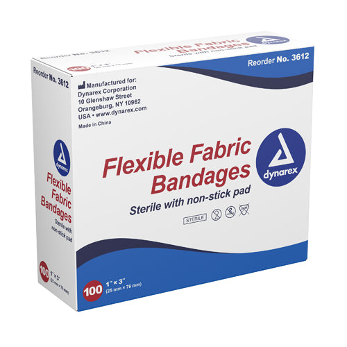 Flexible Fabric Adh Bandages Fingertip 1-3/4 x3  Bx/100 (Generic Gauze Sponge&Bandages) - Img 1