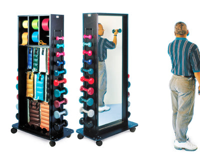 Mobile Storage Rack w Mirror (Cuff Weights Racks) - Img 1