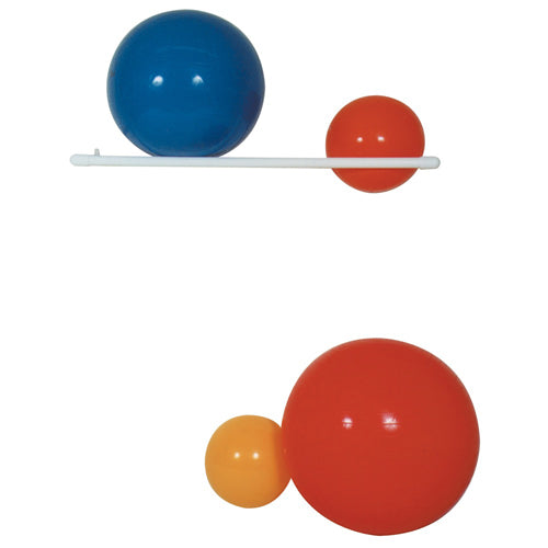 Wall Mount Rack 2 Ball PVC  58 L x 17 W x 3 H (Exercise Ball Accessories) - Img 1