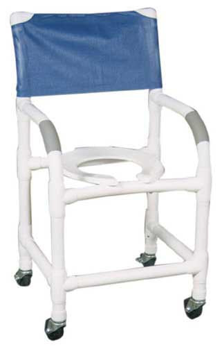 Shower Chair PVC w/ Blue Soft Seat Deluxe Elongated (Commodes/Shower Chairs) - Img 1