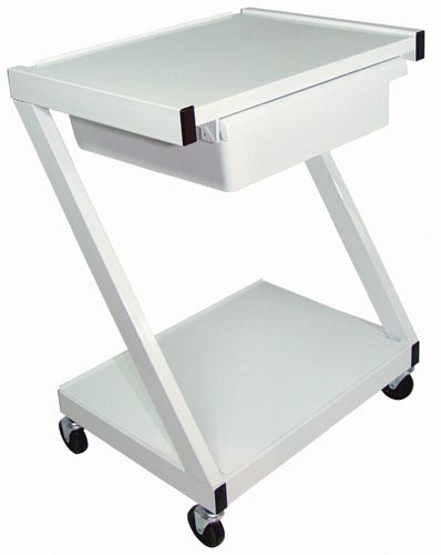 Z-Cart Steel 2-Shelf w/Drawer White (Carts - Utility/Equipment) - Img 1