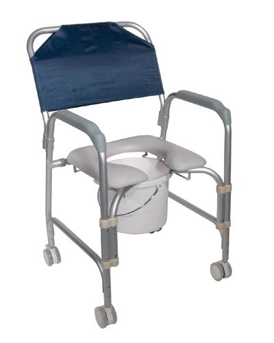 Aluminum Shower Chair/Commode with Casters  Knockdown (Commodes/Shower Chairs) - Img 1