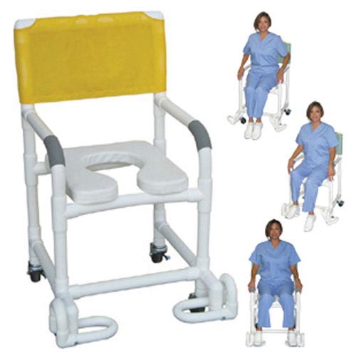 Shower Chair PCV w/Deluxe Elongated Soft Seat & Footrest (Commodes/Shower Chairs) - Img 1