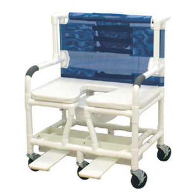 Shower Commode Chair Bari PVC w/Dlx Elong Open Soft Seat (Commodes/Shower Chairs) - Img 1