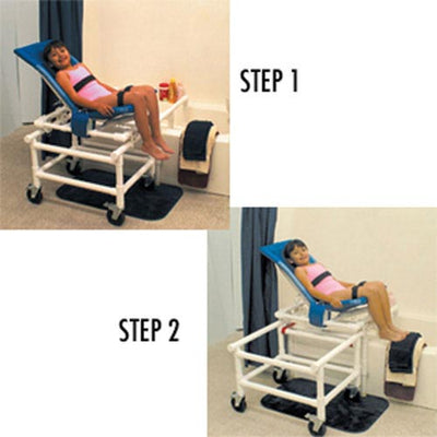 Dual Shower/Transfer Chair PVC Articulating w/One-Step Lo (Recl Bath Chairs/Accessories) - Img 1