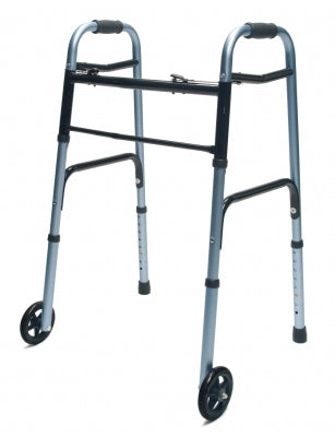 Walker  Adult w/ 5  Wheels Folding  Blue  Case of 2 (Walkers - Two Button) - Img 1