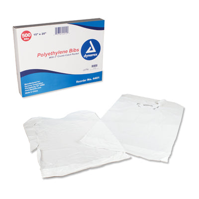 Disposable Polyethylene Bibs W/Crumb Pocket 15 x20  Bx/500 (Bibs) - Img 1
