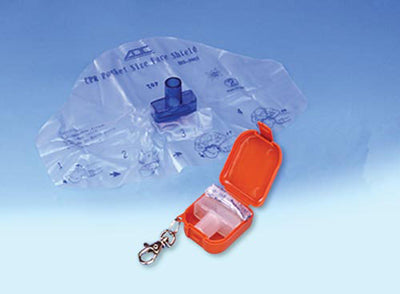 Adsafe CPR Face Shield Plus w/Mouthpc & 1-Way Valve Orange (CPR Barrier Masks) - Img 1