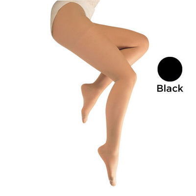 Ladies' Sheer Moderate  Petite 15-20mmHg  Panty Hose  Black (15-20 Pantyhose) - Img 1
